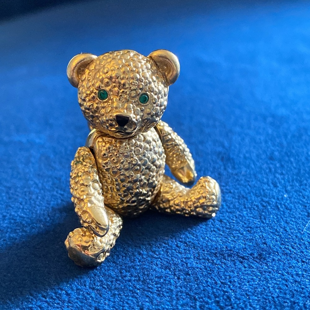 Napier Vintage Gold Teddy Bear Brooch